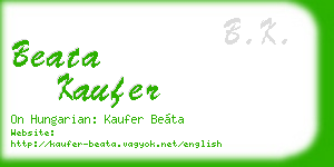 beata kaufer business card